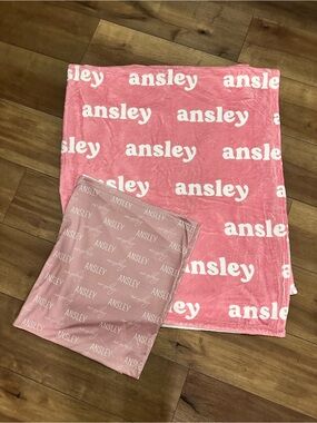 Caden Lane personalized Plush Throw Blanket and swaddle blanket (New)